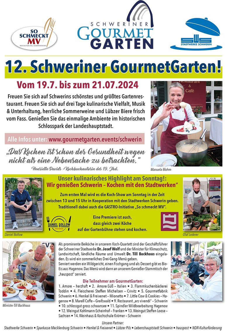 Anzeige Gourmetgarten Hauspost Schwerin